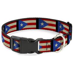 Plastic Clip Collar - Puerto Rico Flag Weathered