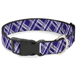 Plastic Clip Collar - Plaid X3 Purple/Gray/White