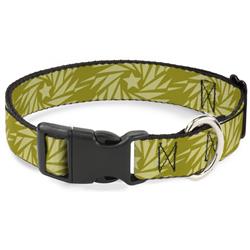 Plastic Clip Collar - Pinwheel Star Olive Green/Beige