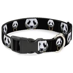 Plastic Clip Collar - Panda w/Gold Chain Black
