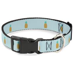 Plastic Clip Collar - Pineapple Repeat Aqua Blue
