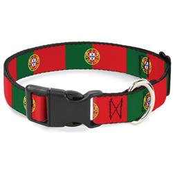 Plastic Clip Collar - Portugal Flag Green/Red