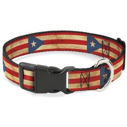 Plastic Clip Collar - Puerto Rico Flag Continuous Vintage