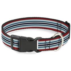 Plastic Clip Collar - Stripes Red/Blues/White