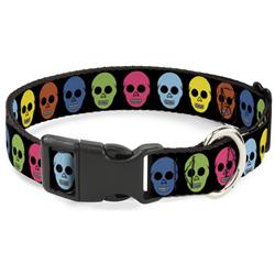 Plastic Clip Collar - Skulls Black/Multi Color