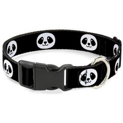 Plastic Clip Collar - Smiling Panda Face Black/White