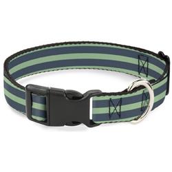 Plastic Clip Collar - Stripes Pastel Green/Olive