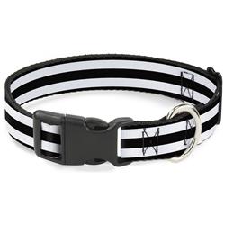Plastic Clip Collar - Stripes 3Black/2White