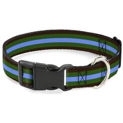 Plastic Clip Collar - Stripes Brown/Green/Baby Blue