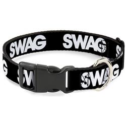 Plastic Clip Collar - SWAG Black/White