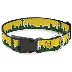 Plastic Clip Collar - Seattle Skyline Yellow/Emerald Green