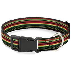 Plastic Clip Collar - Stripe Transitions Black/Red/Green/Yellow