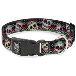 Plastic Clip Collar - Sugar Skulls Zarape Multi Color