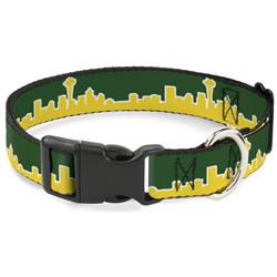 Plastic Clip Collar - Seattle Skyline Green/Yellow
