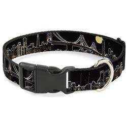 Plastic Clip Collar - San Francisco w/Moon Vivid Skyline Black