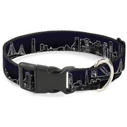 Plastic Clip Collar - San Francisco Vivid Skyline Midnight Blue
