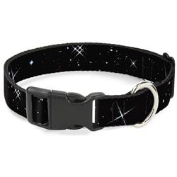 Plastic Clip Collar - Shining Stars Black/White