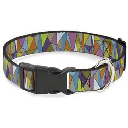 Plastic Clip Collar - Stained Glass Mosaic Multi Color