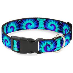 Plastic Clip Collar - Tie Dye Swirl Purples/Blues
