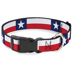 Plastic Clip Collar - Texas Flag Continuous Repeat