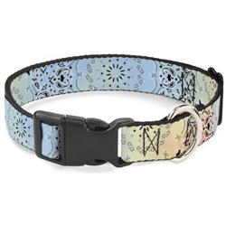 Plastic Clip Collar - Bandana Paisley Ombre Pastel/Black