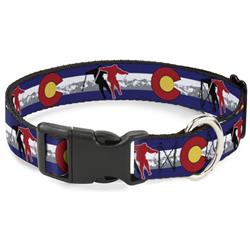 Plastic Clip Collar - Colorado Skier1 Red/Mountains