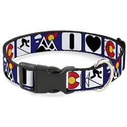 Plastic Clip Collar - I HEART COLORADO SKIING Logos/Mountain
