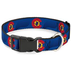 Plastic Clip Collar - Colorado Skier3 Blues/Red/Yellow