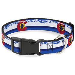 Plastic Clip Collar - Colorado Skier4/Mountains Blues/White/Red/Yellow