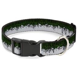 Plastic Clip Collar - Colorado Mountains Green/Black Text/Grays