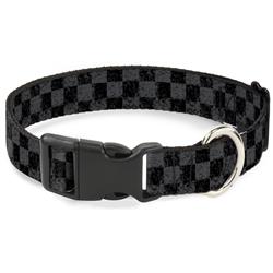 Plastic Clip Collar - Checker Weathered2 Black/Gray