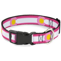 Plastic Clip Collar - Colorado Flags7 Repeat Pinks/White/Light Pink/Yellow