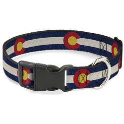 Plastic Clip Collar - Colorado Flags2 Repeat Vintage