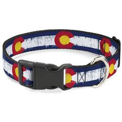 Plastic Clip Collar - Colorado Flags2 Repeat Weathered