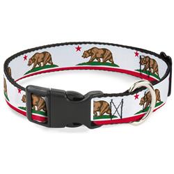 Plastic Clip Collar - California Flag White w/Stripe