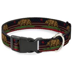 Plastic Clip Collar - Cali Bear/Star/Stripe/US Flag Stretch