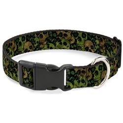 Plastic Clip Collar - Camo Olive/Black Skull Yard2