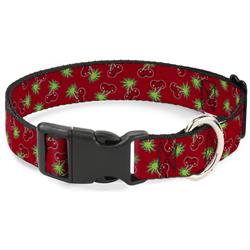 Plastic Clip Collar - Cherries2 Scattered Red