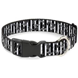 Plastic Clip Collar - Cherries Scattered/Vertical Stripe White/Black/Grays