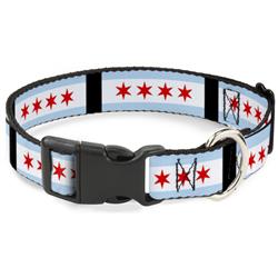 Plastic Clip Collar - Chicago Flags/Black