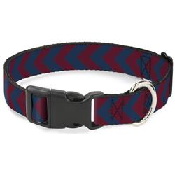 Plastic Clip Collar - Chevron2 Red/Navy