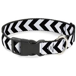 Plastic Clip Collar - Chevron2 White/Black