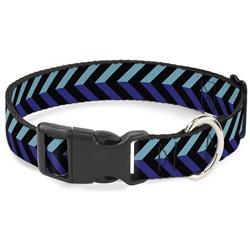 Plastic Clip Collar - Chevron3 Split Turquoise/Purple/Black