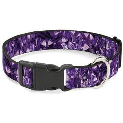 Plastic Clip Collar - Crystals Purples