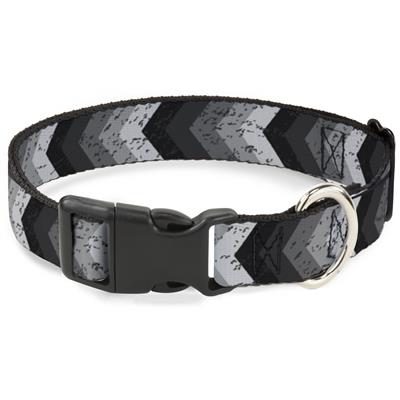 Plastic Clip Collar - Chevron Weathered Black/Grays