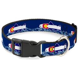 Plastic Clip Collar - Colorado Trout Flag Blue/White/Red/Yellow