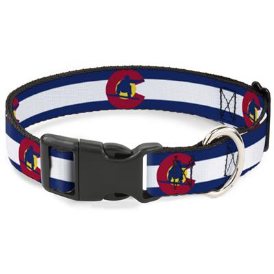 Plastic Clip Collar - Colorado Flag/Snowboarder Blue/White/Red/Yellow