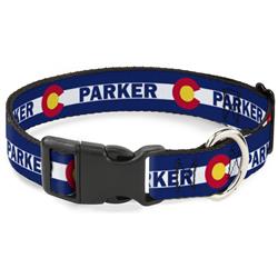 Plastic Clip Collar - Colorado PARKER Flag Blue/White/Red/Yellow