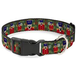 Plastic Clip Collar - Christmas Nutcracker/Polka Dots Greens/Gold/Red