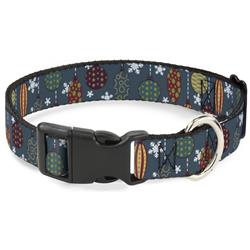 Plastic Clip Collar - Christmas Ornaments/Snowflakes Blue/White/Multi Color